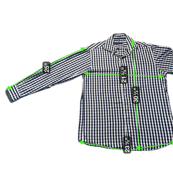 Tommy Hilfiger Men’s Blue Checkered Button-Up Shirt Medium Cotton Long Sleeve - Picture 3 of 4